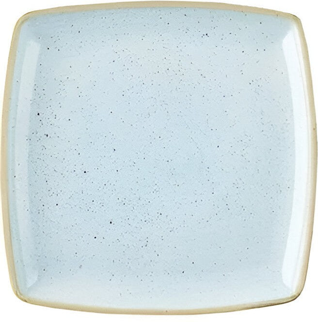 Churchill - 10.5" Super Vitrified Stonecast Duck Egg Blue Deep Square Plate, Pack of 6 - SDESDS101
