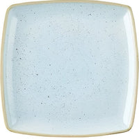 Churchill - 10.5" Super Vitrified Stonecast Duck Egg Blue Deep Square Plate, Pack of 6 - SDESDS101