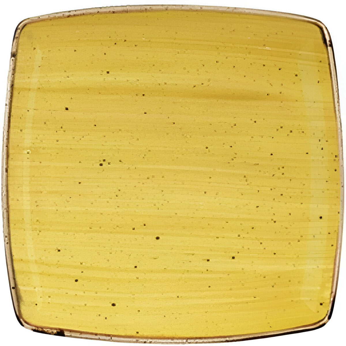 Churchill - 10.5" Super Vitrified Stonecast Mustard Seed Yellow Deep Square Plate, Pack of 6 - SMSSDS101