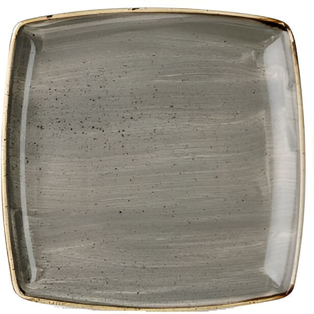 Churchill - 10.5" Super Vitrified Stonecast Peppercorn Grey Deep Square Plate, Pack of 6 - SPGSDS101
