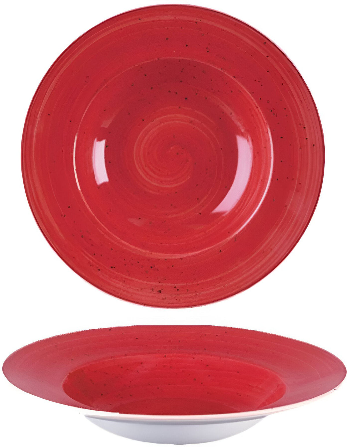 Churchill - 11" Super Vitrified Stonecast Berry Red Wide Rim Bowl, Pack of 12 - SBRSVWBL1