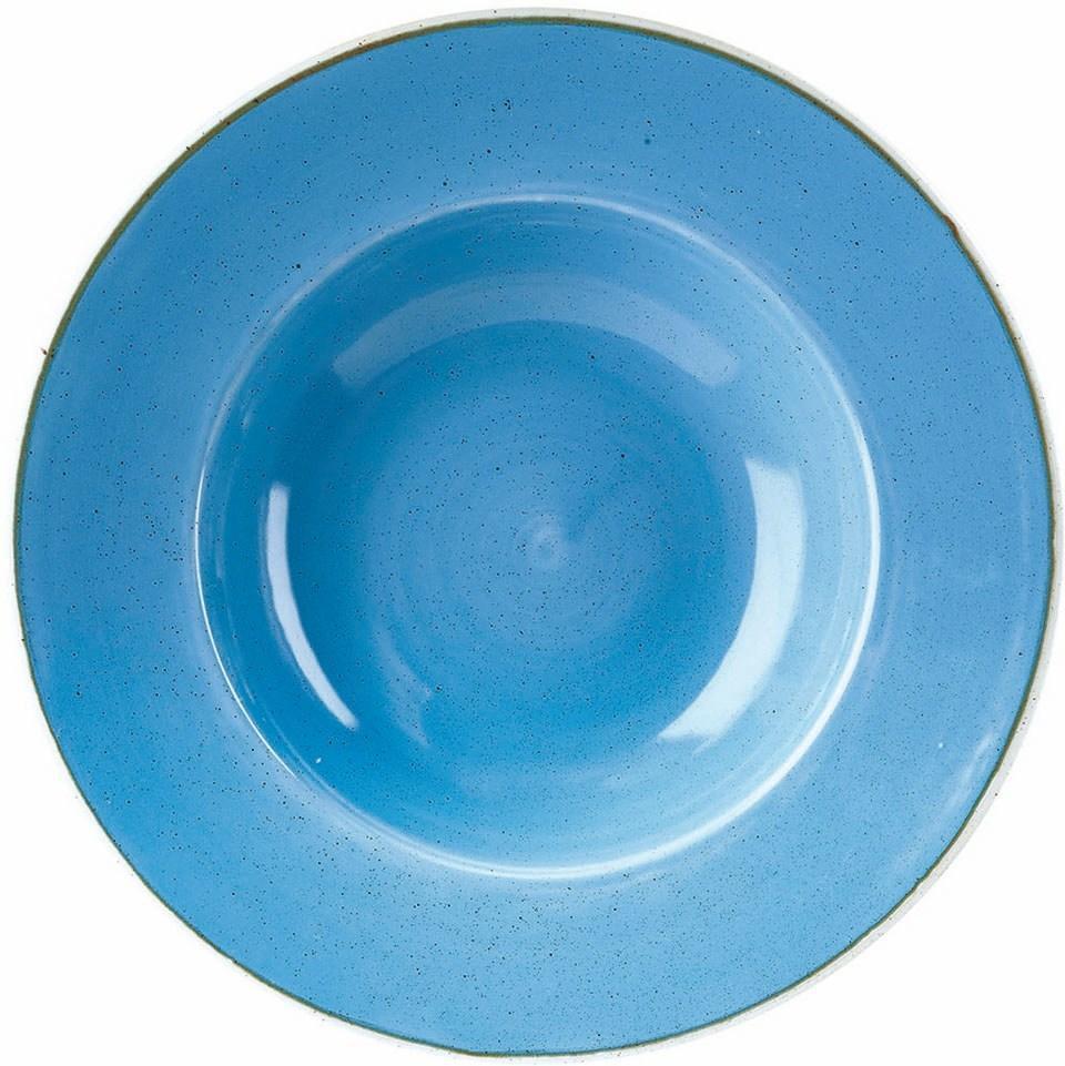 Churchill - 11" Super Vitrified Stonecast Cornflower Blue Wide Rim Bowl, Pack of 12 - SCFSVWBL1