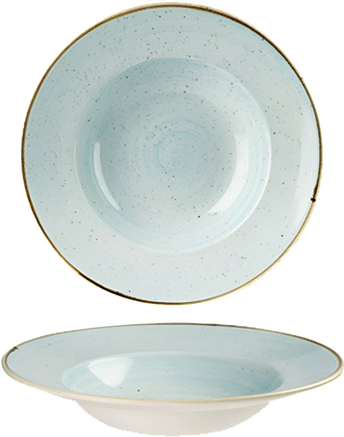 Churchill - 11" Super Vitrified Stonecast Duck Egg Blue Wide Rim Bowl, Pack of 12 - SDESVWBL1