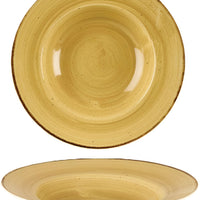 Churchill - 11" Super Vitrified Stonecast Mustard Seed Yellow Wide Rim Bowl, Pack of 12 - SMSSVWBL1