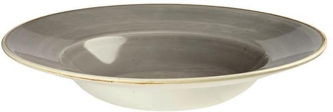 Churchill - 11" Super Vitrified Stonecast Peppercorn Grey Wide Rim Bowl, Pack of 12 - SPGSVWBL1