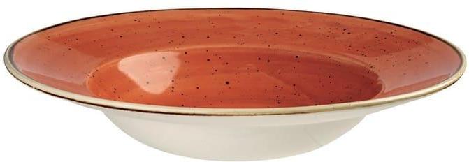 Churchill - 11" Super Vitrified Stonecast Spiced Orange Wide Rim Bowl, Pack of 12 - SSOSVWBL1