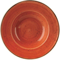 Churchill - 11" Super Vitrified Stonecast Spiced Orange Wide Rim Bowl, Pack of 12 - SSOSVWBL1