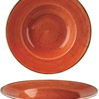 Churchill - 11" Super Vitrified Stonecast Spiced Orange Wide Rim Bowl, Pack of 12 - SSOSVWBL1