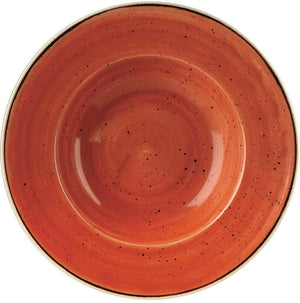 Churchill - 11" Super Vitrified Stonecast Spiced Orange Wide Rim Bowl, Set of 12 - SSOSVWBL1