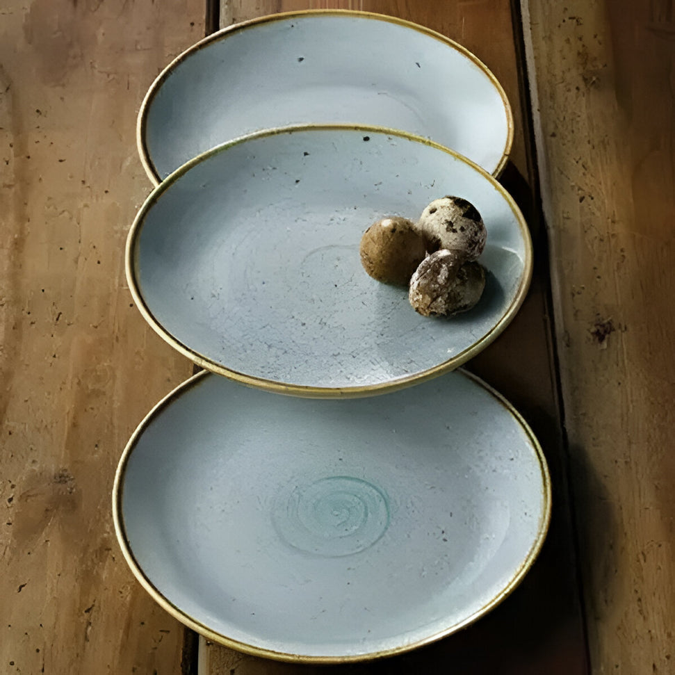 Churchill - 11.25" Super Vitrified Stonecast Duck Egg Blue Large Coupe Plate, Pack of 12 - SDESEV111