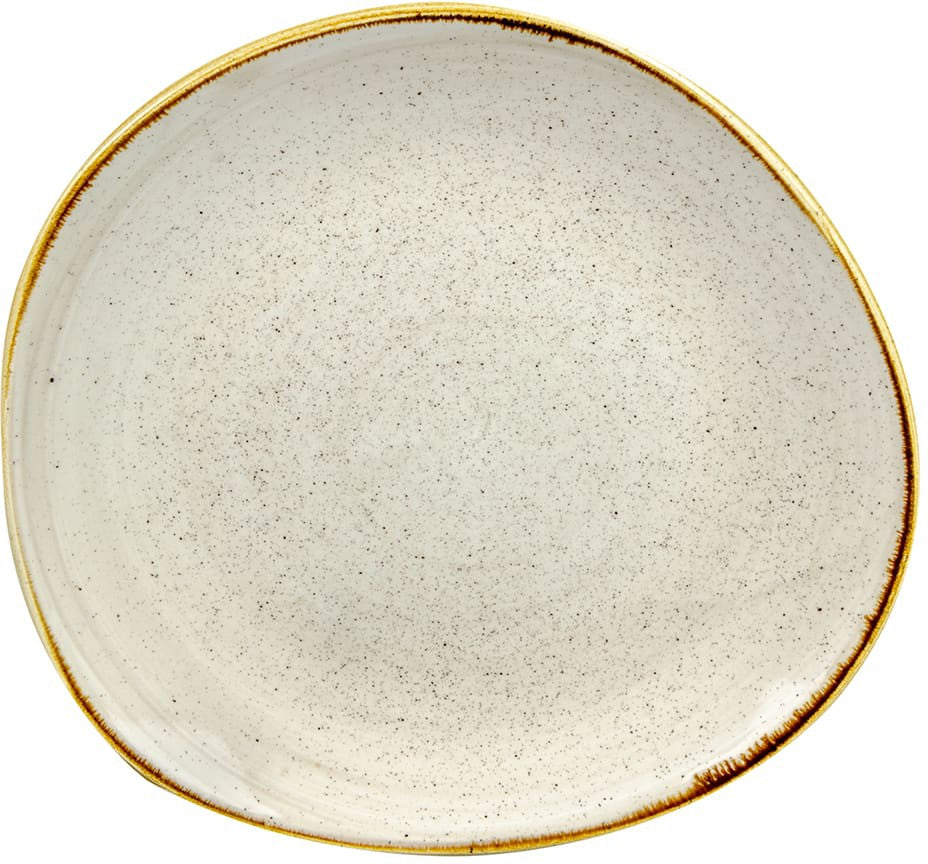 Churchill - 11.25" Super Vitrified Stonecast Nutmeg Cream Organic Round Plate, Pack of 12 - SNMSOG111