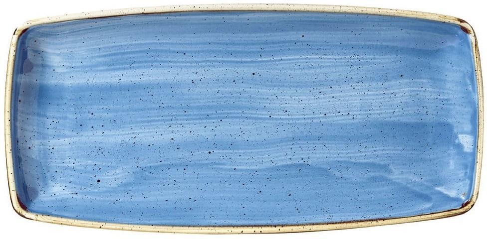 Churchill - 11.6" x 5.5" Super Vitrified Stonecast Cornflower Blue Oblong Plate, Pack of 12 - SCFSOP111