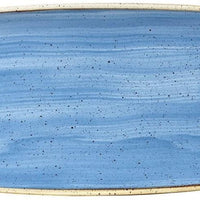 Churchill - 11.6" x 5.5" Super Vitrified Stonecast Cornflower Blue Oblong Plate, Pack of 12 - SCFSOP111