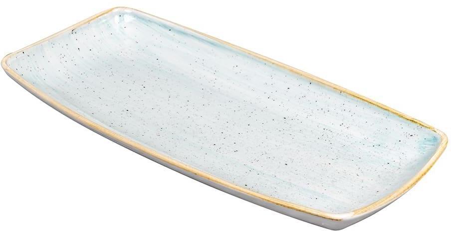 Churchill - 11.6" x 5.5" Super Vitrified Stonecast Duck Egg Blue Oblong Plate, Pack of 12 - SDESOP111
