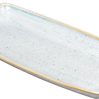 Churchill - 11.6" x 5.5" Super Vitrified Stonecast Duck Egg Blue Oblong Plate, Pack of 12 - SDESOP111