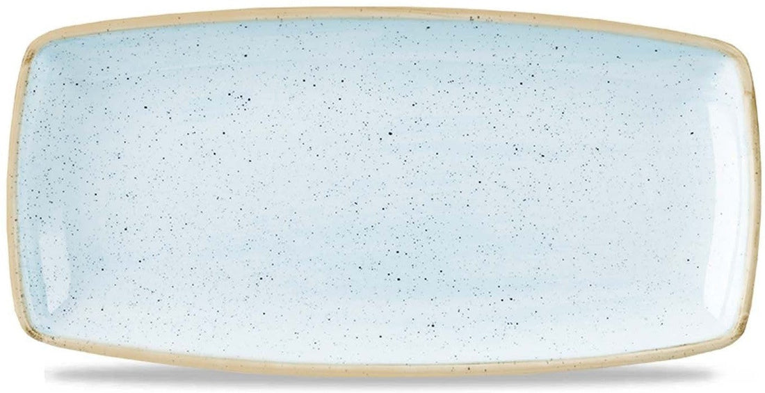 Churchill - 11.6" x 5.5" Super Vitrified Stonecast Duck Egg Blue Oblong Plate, Pack of 12 - SDESOP111