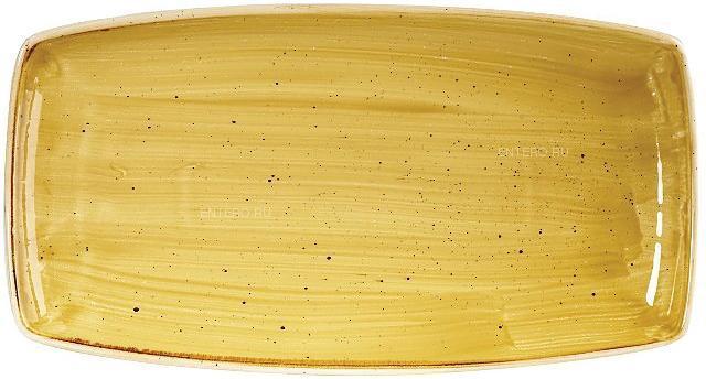 Churchill - 11.6" x 5.5" Super Vitrified Stonecast Mustard Seed Yellow Oblong Plate, Pack of 12 - SMSSOP111