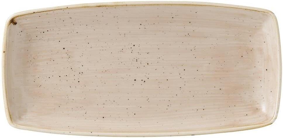 Churchill - 11.6" x 5.5" Super Vitrified Stonecast Nutmeg Cream Oblong Plate, Pack of 12 - SNMSOP111