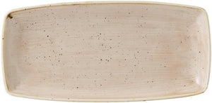 Churchill - 11.6" x 5.5" Super Vitrified Stonecast Nutmeg Cream Oblong Plate, Set of 12 - SNMSOP111