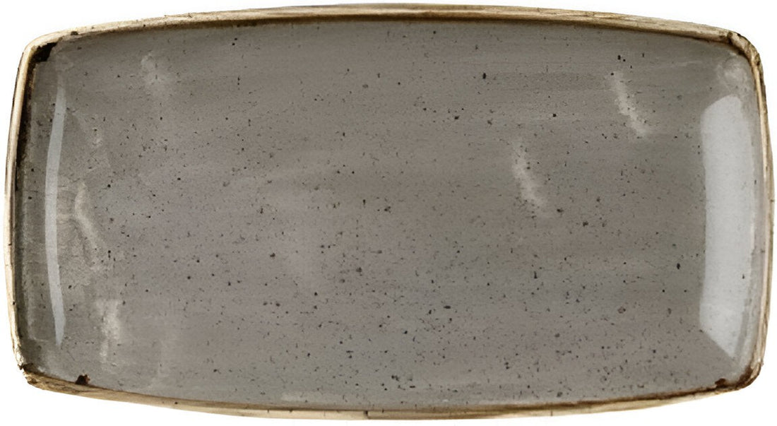 Churchill - 11.6" x 5.5" Super Vitrified Stonecast Peppercorn Grey Oblong Plate, Pack of 12 - SPGSOP111