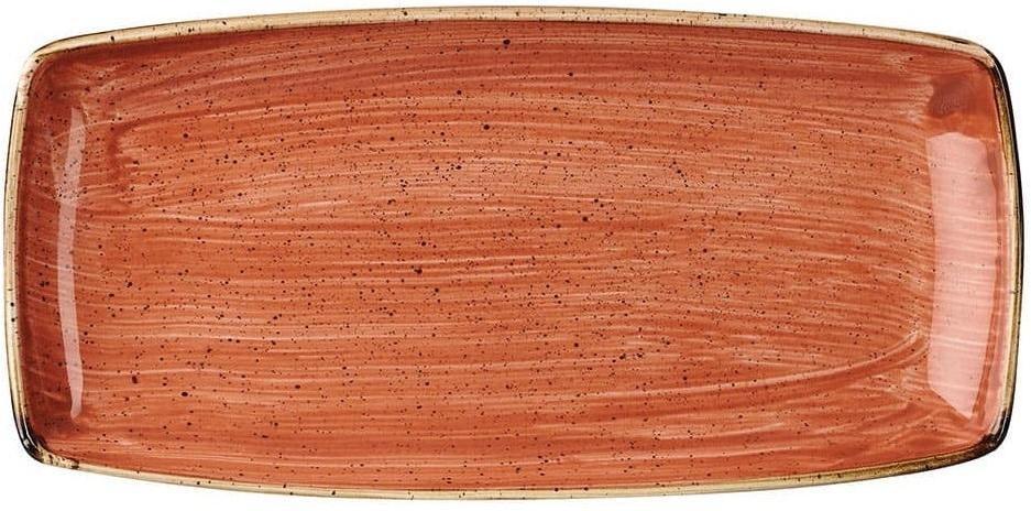 Churchill - 11.6" x 5.5" Super Vitrified Stonecast Spiced Orange Oblong Plate, Pack of 12 - SSOSOP111