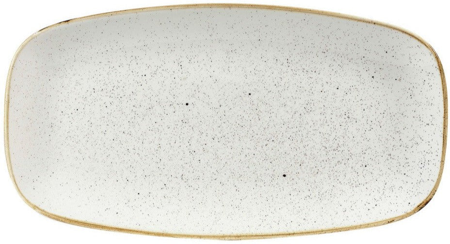 Churchill - 11.7" x 6" Super Vitrified Stonecast Barley White Chefs' Oblong Platter No.3, Pack of 12 - SWHSXO111