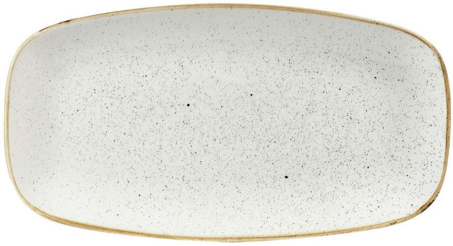Churchill - 11.7" x 6" Super Vitrified Stonecast Barley White Chefs' Oblong Platter No.3, Set of 12 - SWHSXO111