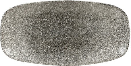 Churchill - 11.75" x 6" Chefs' Studio Prints Raku Oblong Plate Quartz Black, Pack of 12 - RKBQXO111