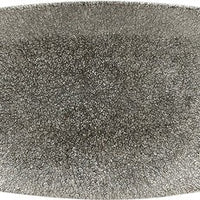 Churchill - 11.75" x 6" Chefs' Studio Prints Raku Oblong Plate Quartz Black, Pack of 12 - RKBQXO111
