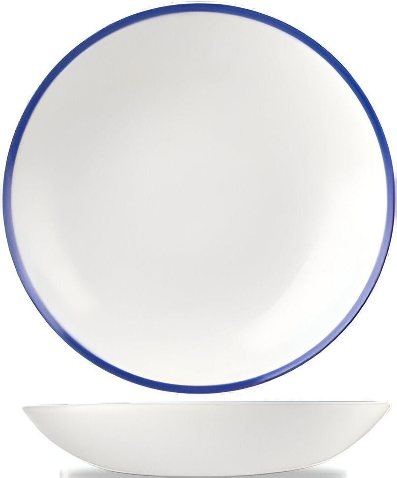 Churchill - 12" Super Vitrified Retro Blue Large Coupe Bowl, Pack of 6 - WHBBPLC21