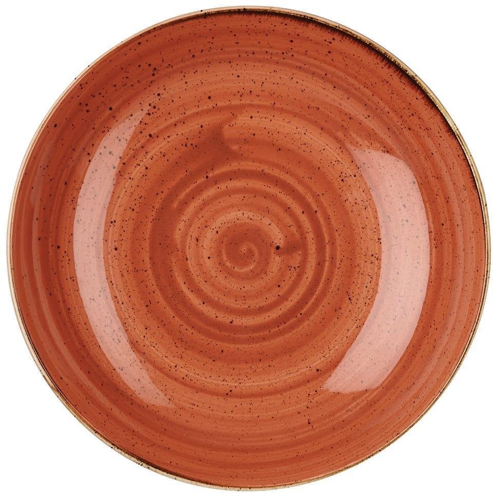 Churchill - 12.2" Super Vitrified Stonecast Spiced Orange Large Coupe Bowl, Pack of 6 - SSOSPLC21