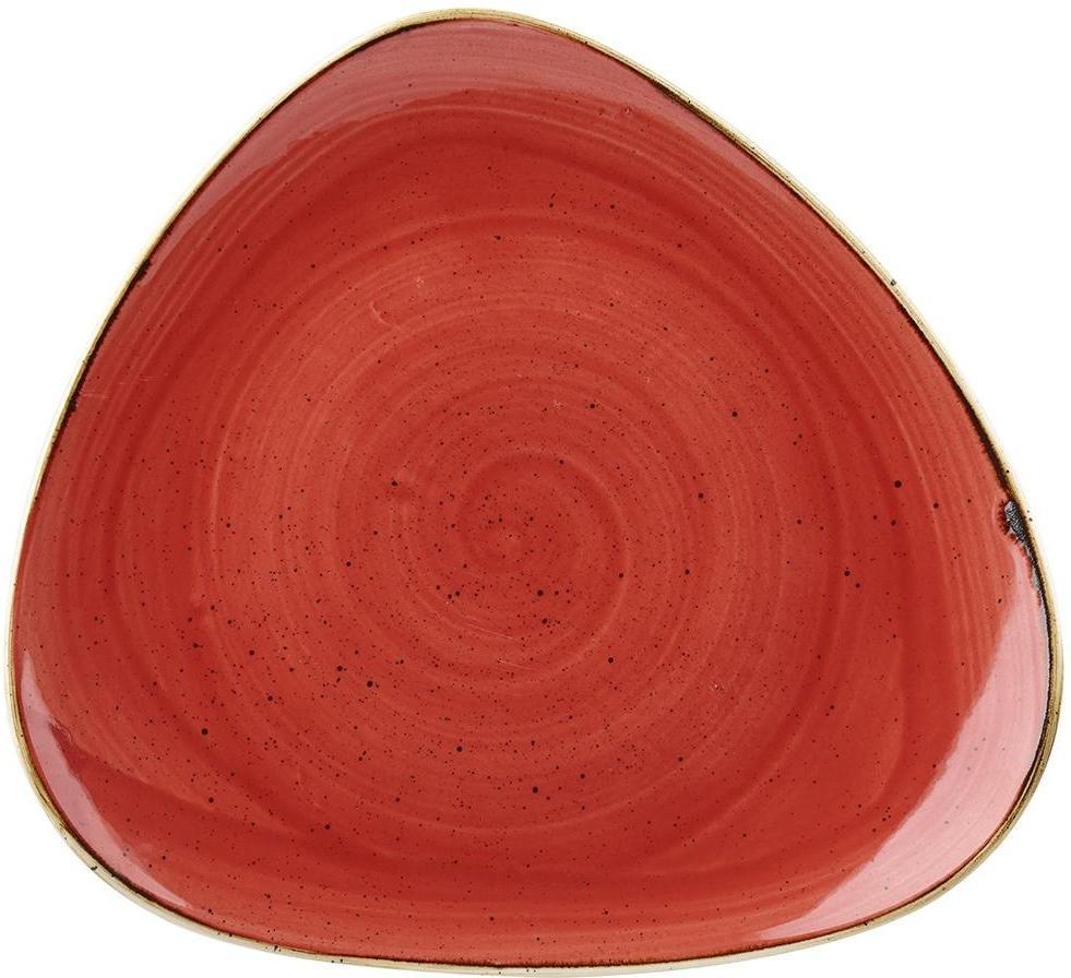 Churchill - 12.25" Super Vitrified Stonecast Berry Red Triangle Plate, Pack of 6 - SBRSTR121