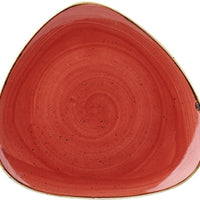 Churchill - 12.25" Super Vitrified Stonecast Berry Red Triangle Plate, Pack of 6 - SBRSTR121