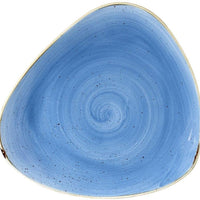 Churchill - 12.25" Super Vitrified Stonecast Cornflower Blue Triangle Plate, Pack of 6 - SCFSTR121