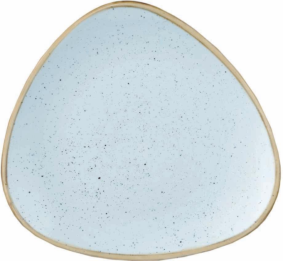 Churchill - 12.25" Super Vitrified Stonecast Duck Egg Blue Triangle Plate, Pack of 6 - SDESTR121