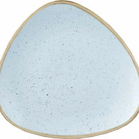Churchill - 12.25" Super Vitrified Stonecast Duck Egg Blue Triangle Plate, Pack of 6 - SDESTR121