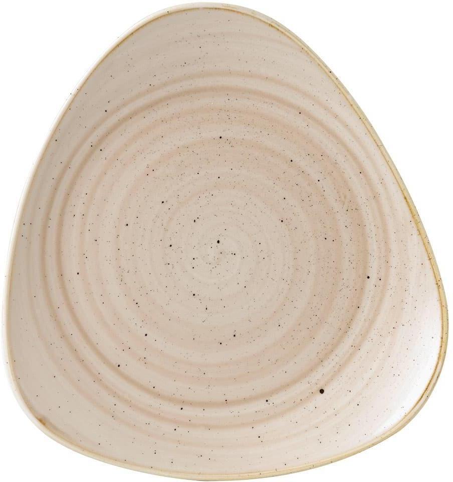 Churchill - 12.25" Super Vitrified Stonecast Nutmeg Cream Triangle Plate, Pack of 6 - SNMSTR121