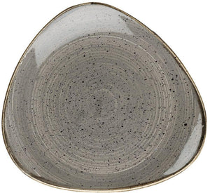 Churchill - 12.25" Super Vitrified Stonecast Peppercorn Grey Triangle Plate Set of 6 - SPGSTR121