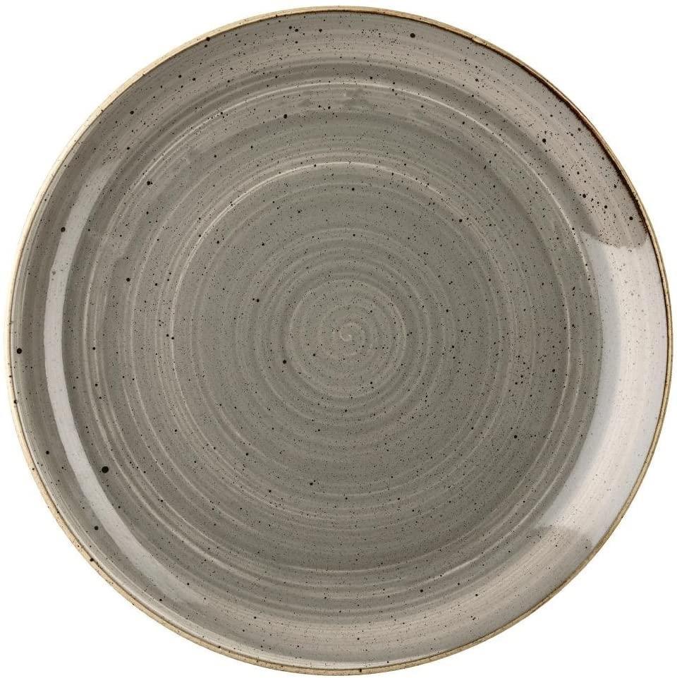 Churchill - 12.75" Super Vitrified Stonecast Peppercorn Grey Large Coupe Plate, Pack of 6 - SPGSEV121