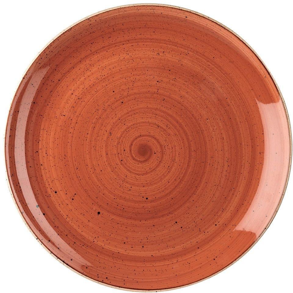 Churchill - 12.75" Super Vitrified Stonecast Spiced Orange Large Coupe Plate, Pack of 6 - SSOSEV121