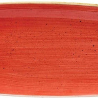Churchill - 13.5" x 7.25" Super Vitrified Stonecast Berry Red Oblong Plate, Pack of 6 - SBRSOP141