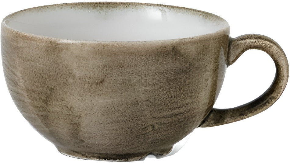 Churchill - 2.1" Super Vitrified Stonecast Patina Antique Taupe Cappuccino Cup, Pack of 12 - PAATCB201