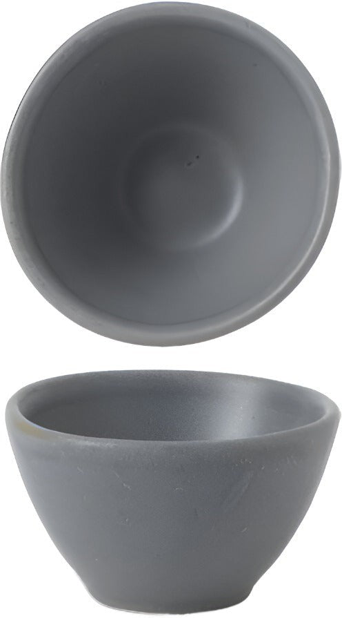 Churchill - 2.7" Super Vitrified Stonecast Seattle Grey Nourish Contour Dip Pot, Pack of 12 - RBGYBSD21
