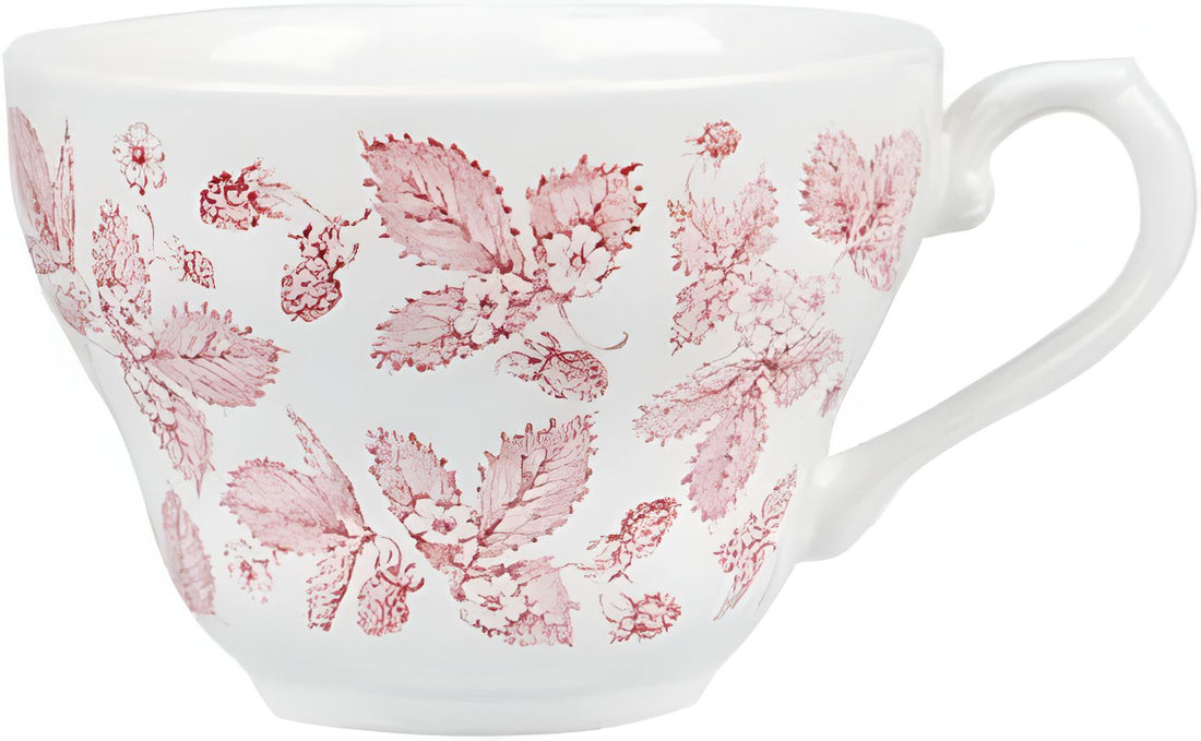 Churchill - 3.5 Super Vitrified Vintage Prints Cranberry Bramble Georgian Teacup, Pack of 12 - CBAGTC71