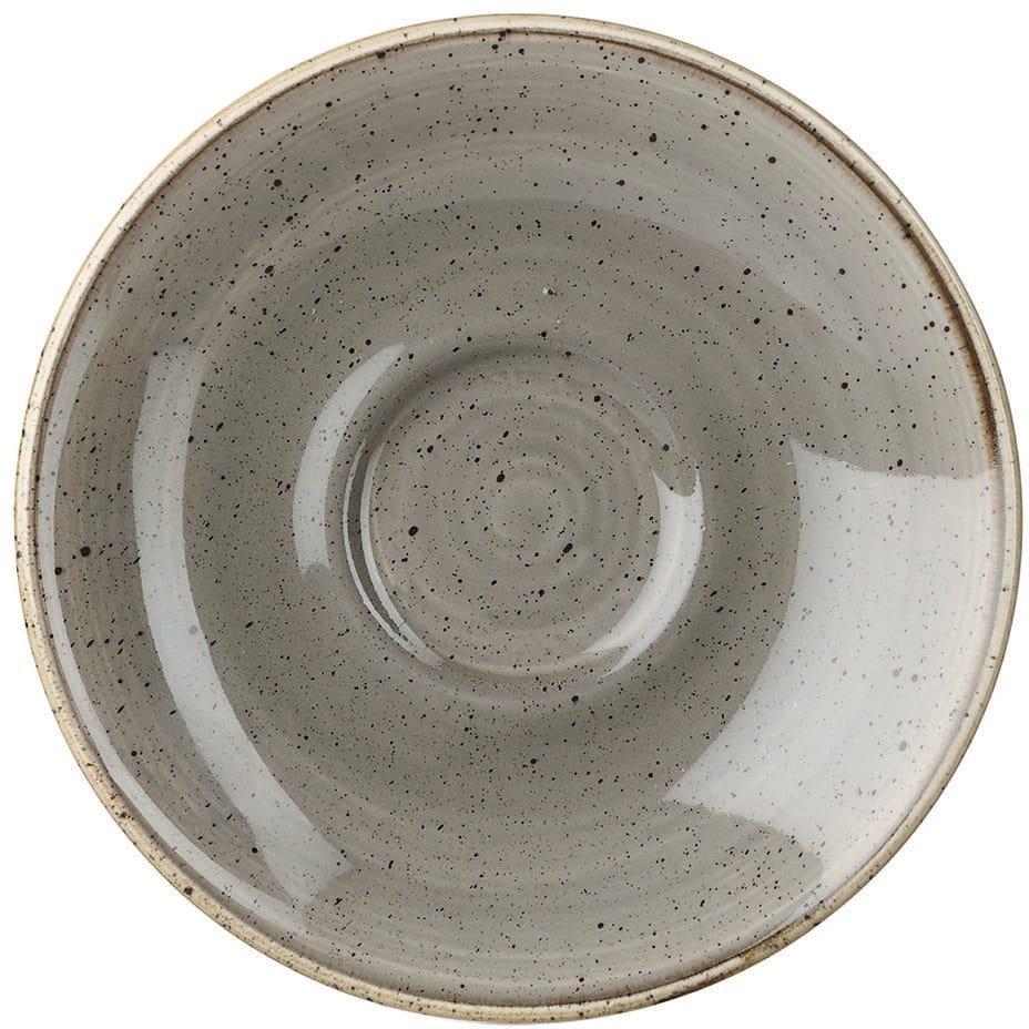 Churchill - 4.6" Super Vitrified Stonecast Peppercorn Grey Saucer, Pack of 12 - SPGSESS1