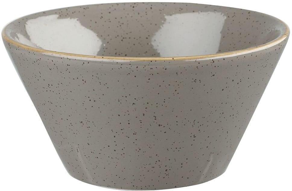 Churchill - 4.7" x 2.5" Super Vitrified Stonecast Peppercorn Grey Zest Snack Bowl, Pack of 12 - SPGSZE121