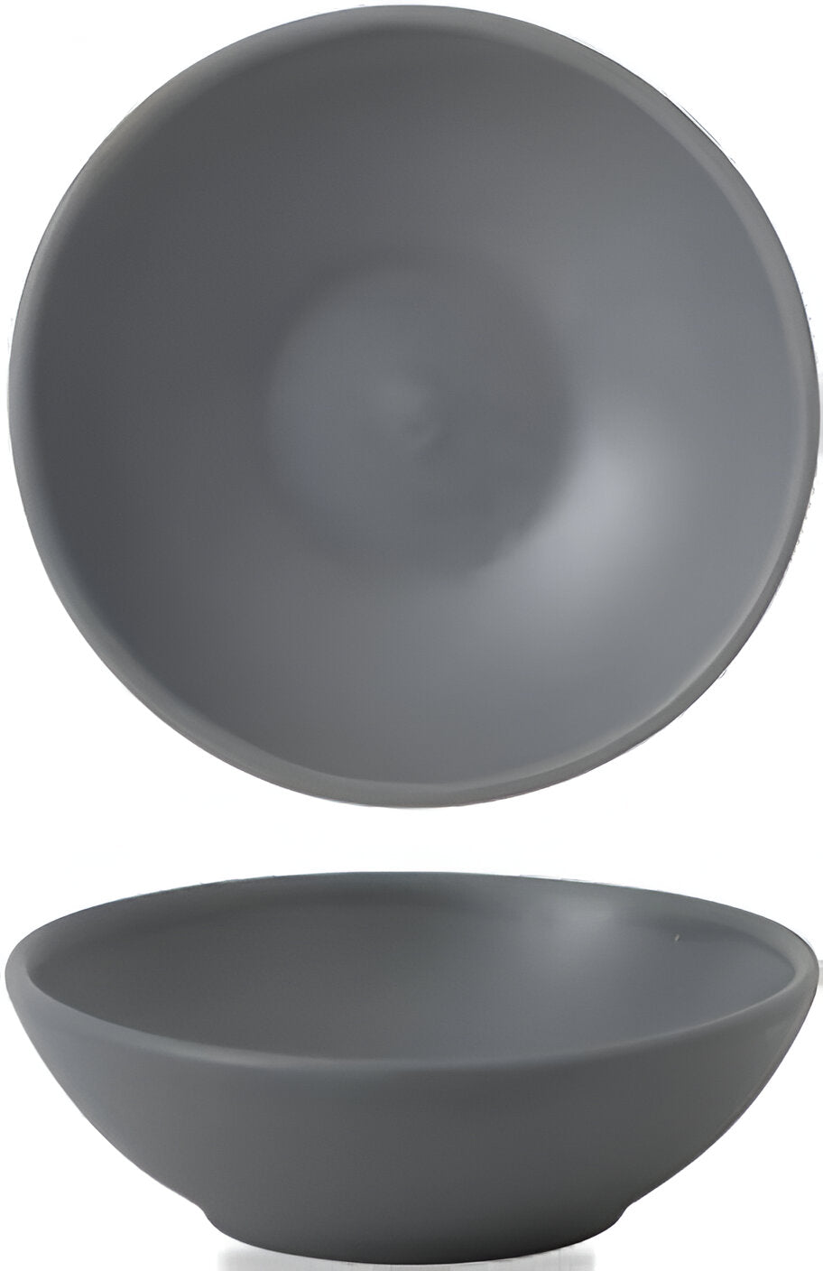 Churchill - 5.1" Super Vitrified Stonecast Seattle Grey Nourish Contour Shallow Bowl, Pack of 12 - RBGYBSB91