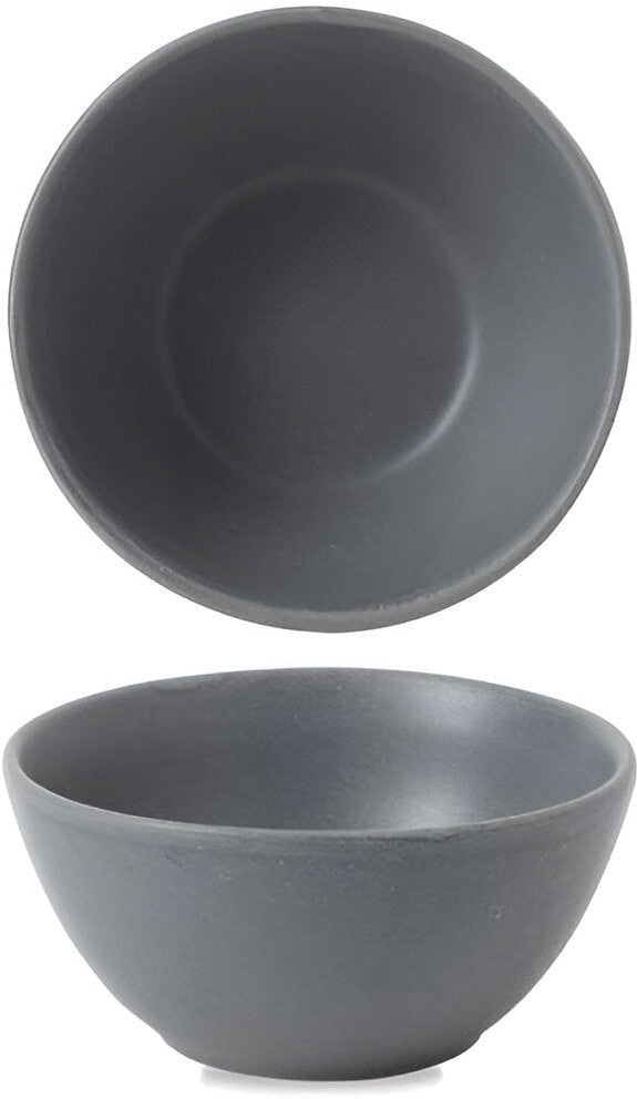Churchill - 5.1" Super Vitrified Stonecast Seattle Grey Nourish Contour Snack Bowl, Pack of 12 - RBGYBS141