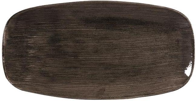 Churchill - 6" Super Vitrified Stonecast Patina Iron Black Chef’s Oblong Plate, Pack of 12 - PAIBXO111