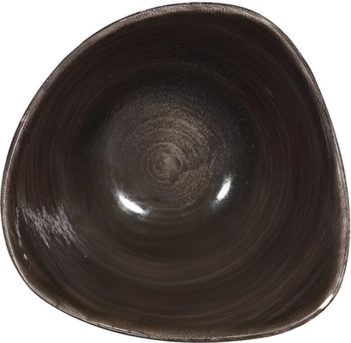 Churchill - 6" Super Vitrified Stonecast Patina Iron Black Triangle Bowl, Pack of 12 - PAIBTRB61